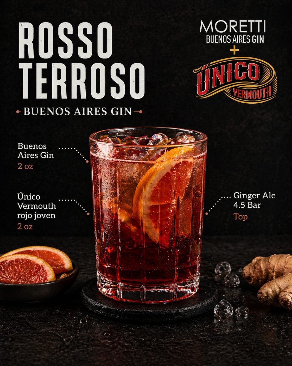 Rosso Terroso — receta con Único Vermouth