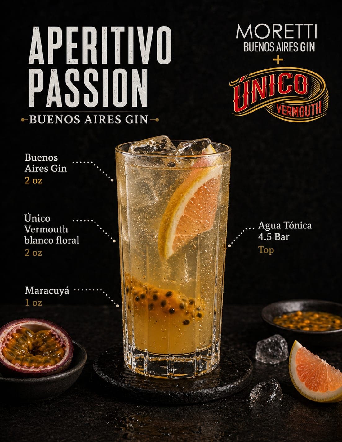 Aperitivo Passion — receta con Único Vermouth