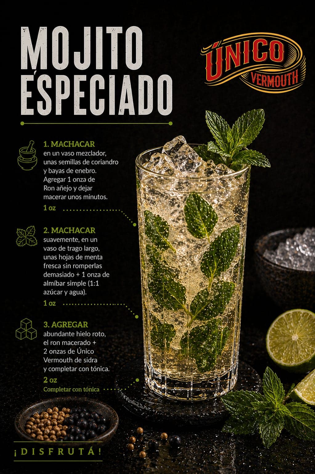 Mojito Especiado — receta con Único Vermouth